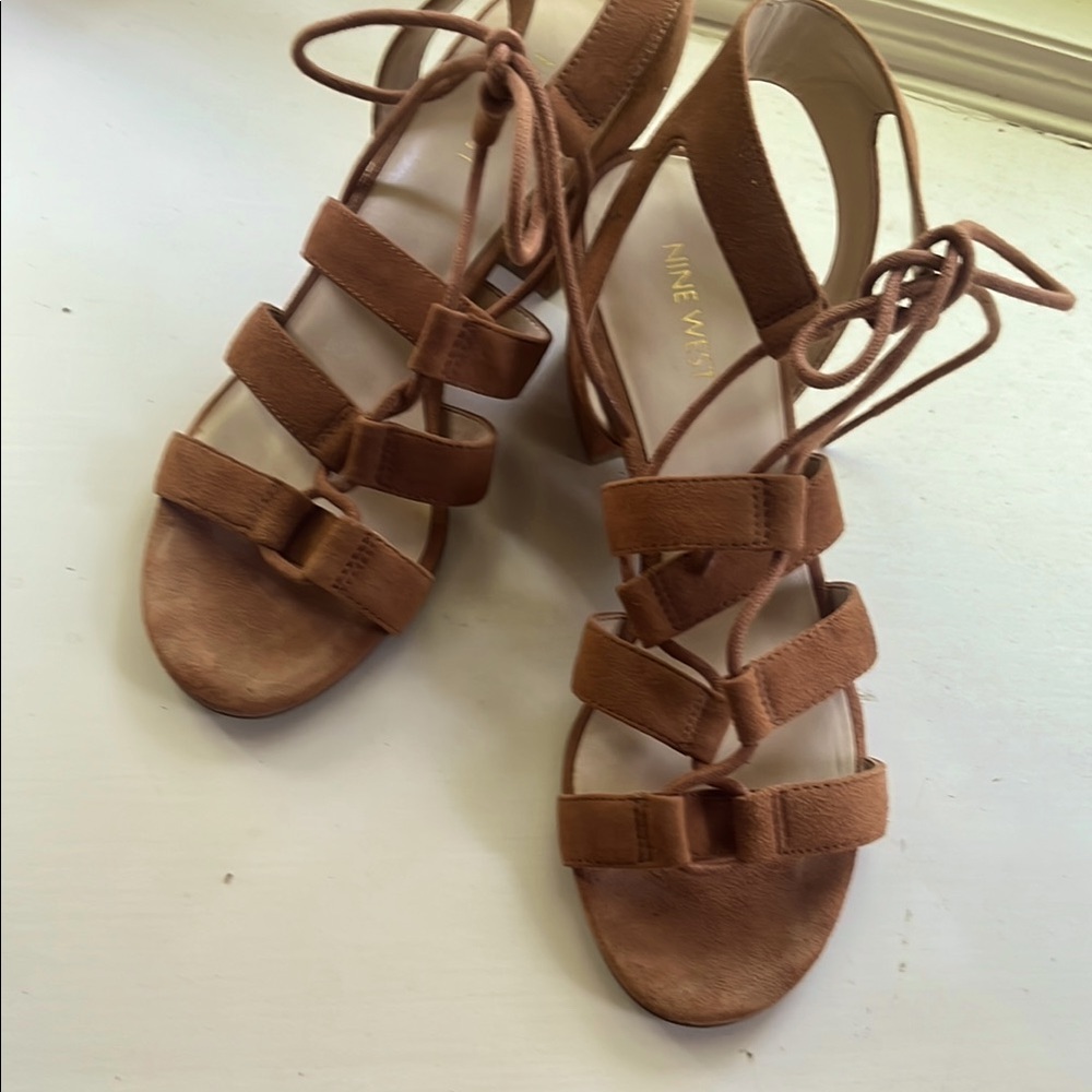 Nine West Brown Strappy Sandals